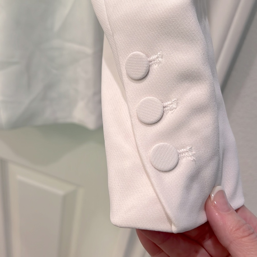 š¤ NWT Good American Fitted Blazer Ivory Size 2 MEDIUM - Picture 8 of 12